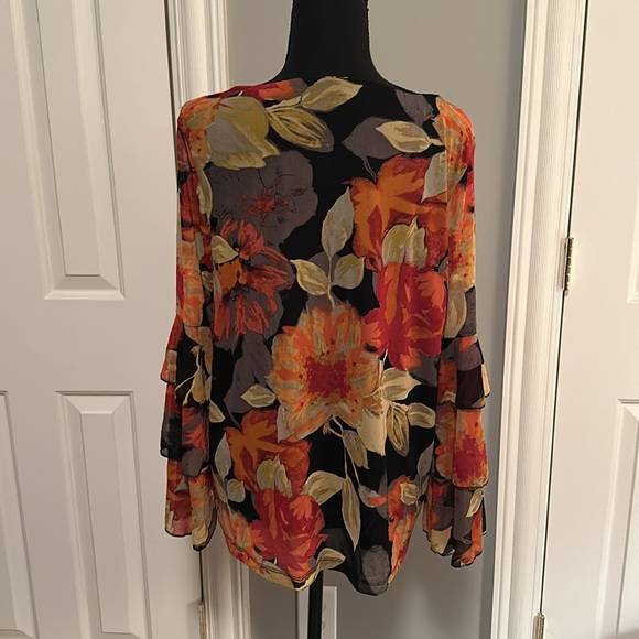 EST. 1946 Fabulous Fall Blouse trumpet sleeves size large - Picture 4 of 10
